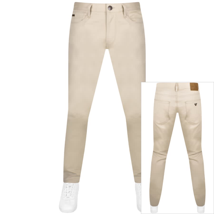 Image number 1 for Emporio Armani J06 Slim Fit Trousers Beige