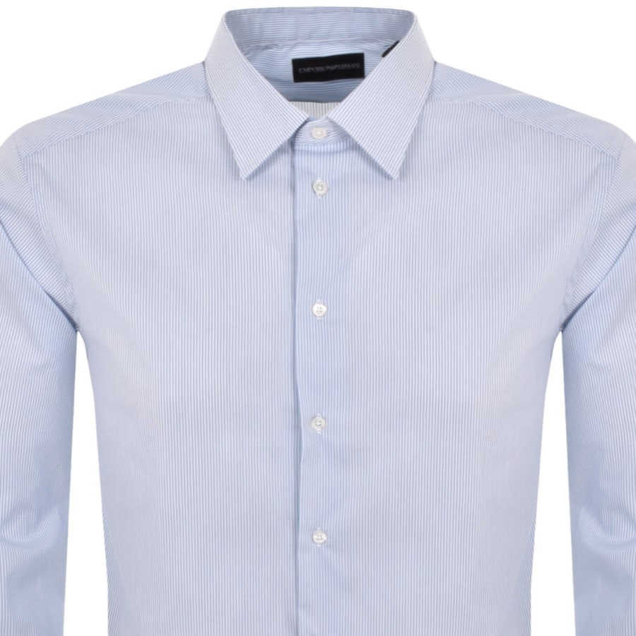 Image number 2 for Emporio Armani Logo Long Sleeve Shirt Blue