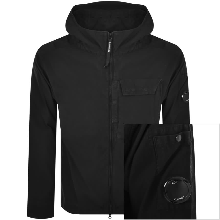 Image number 1 for CP Company Long Sleeved Full Zip Overshirt Black