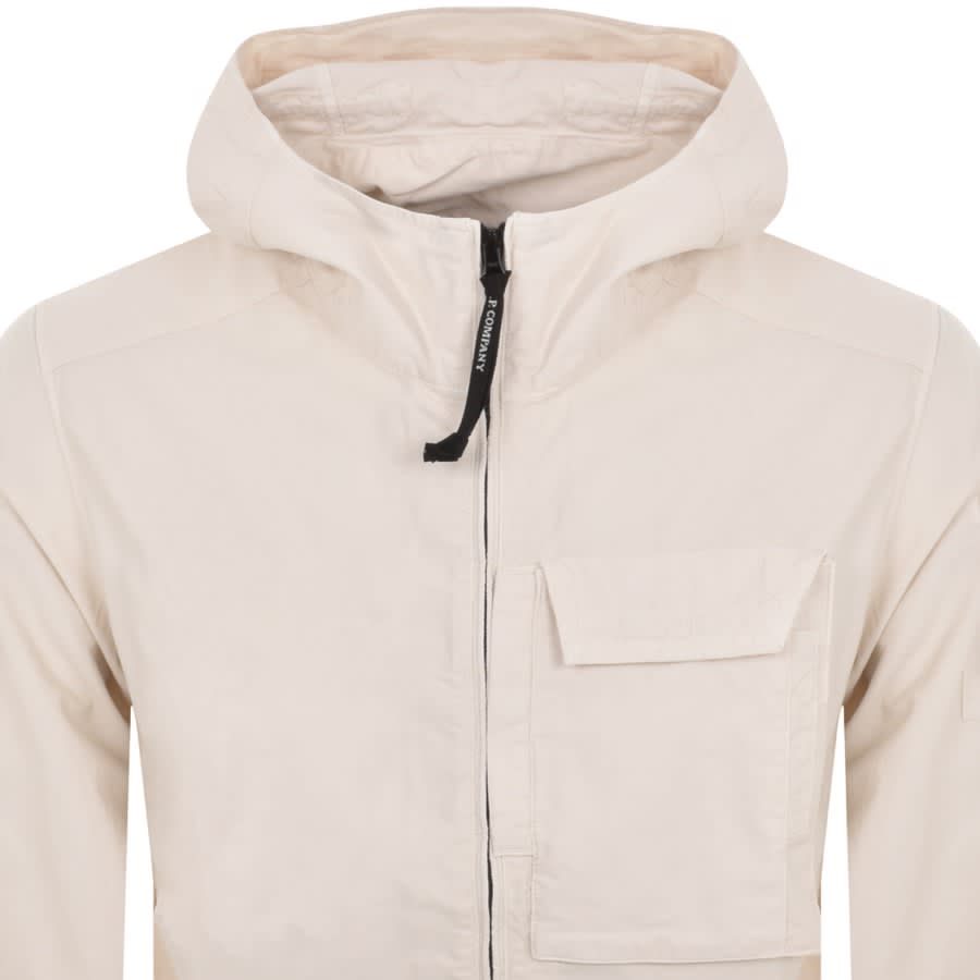 Image number 2 for CP Company Long Sleeved Full Zip Overshirt Cream
