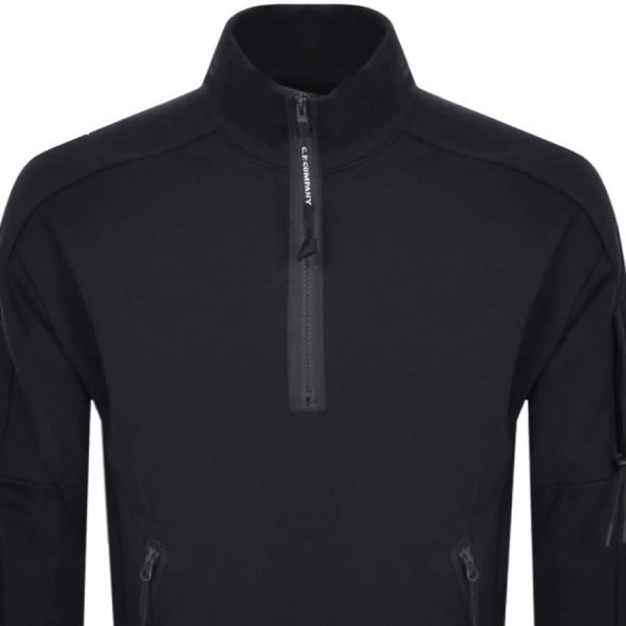 Image number 2 for CP Company Half Zip Sweatshirt Navy