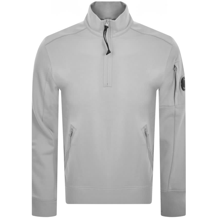 Image number 2 for CP Company Half Zip Sweatshirt Grey
