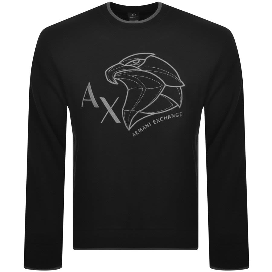 Image number 1 for Armani Exchange Crew Neck Logo Sweatshirt Black