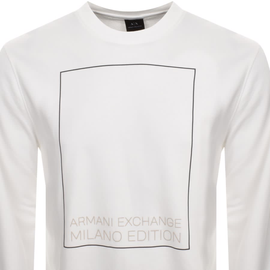 Image number 2 for Armani Exchange Crew Neck Logo Sweatshirt White