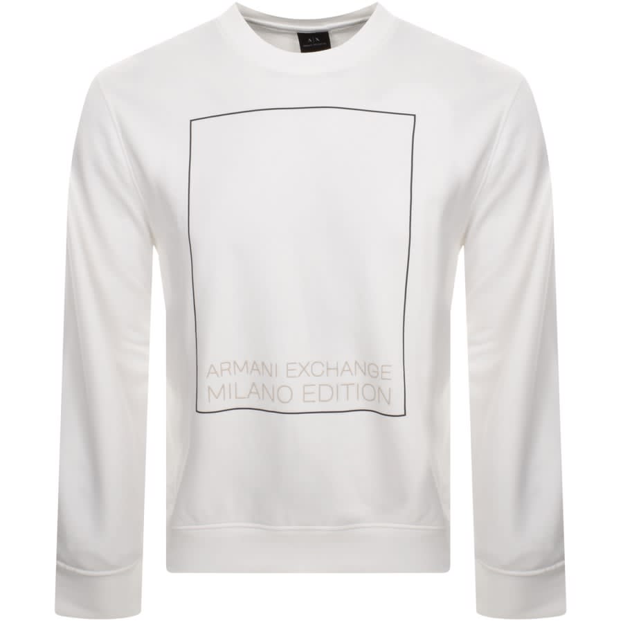 Image number 1 for Armani Exchange Crew Neck Logo Sweatshirt White