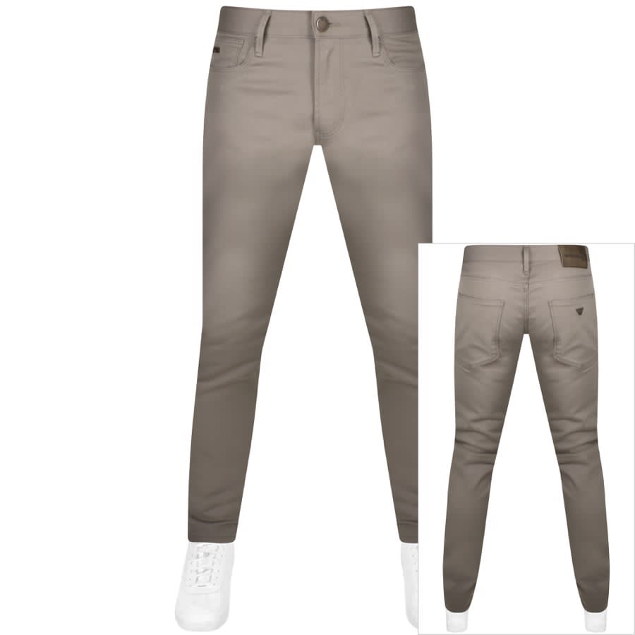 Image number 1 for Emporio Armani J06 Slim Fit Trousers Beige