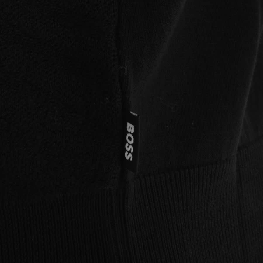 Image number 3 for BOSS Padori Knit Polo Jumper Black