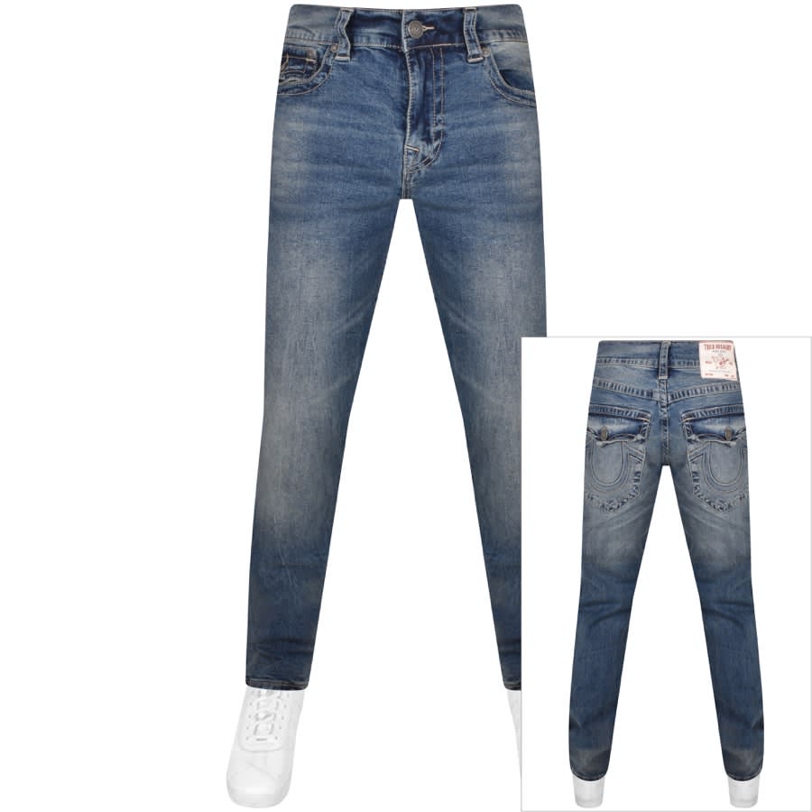 Image number 1 for True Religion Rocco Mid Wash Skinny Jeans Blue