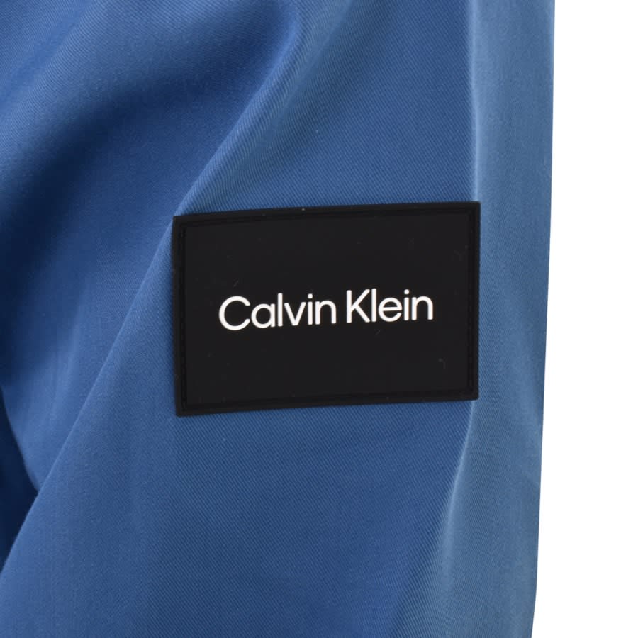 Image number 3 for Calvin Klein Cotton Nylon Overshirt Jacket Blue