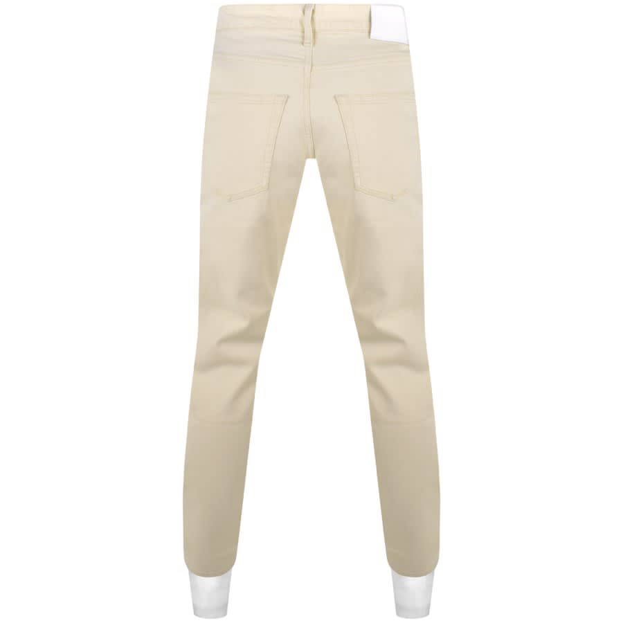 Image number 2 for Calvin Klein Tapered Fit Jeans Beige