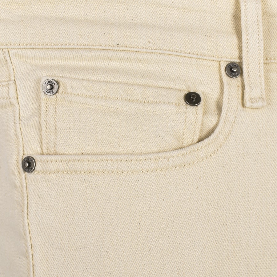 Image number 4 for Calvin Klein Tapered Fit Jeans Beige
