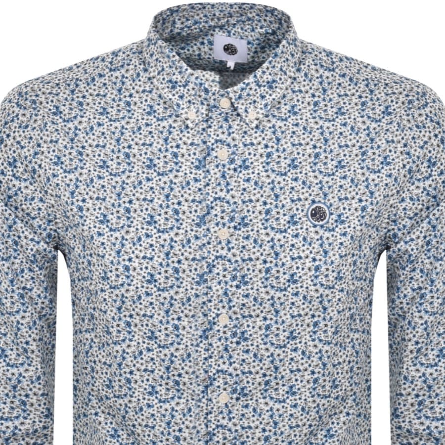 Image number 2 for Pretty Green Floral Long Sleeve Shirt White