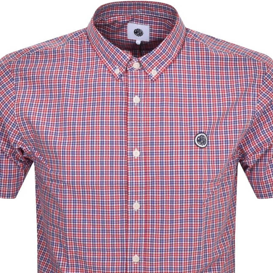 Image number 2 for Pretty Green Check Short Sleeve Shirt Red