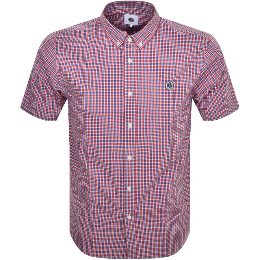 Image number 1 for Pretty Green Check Short Sleeve Shirt Red