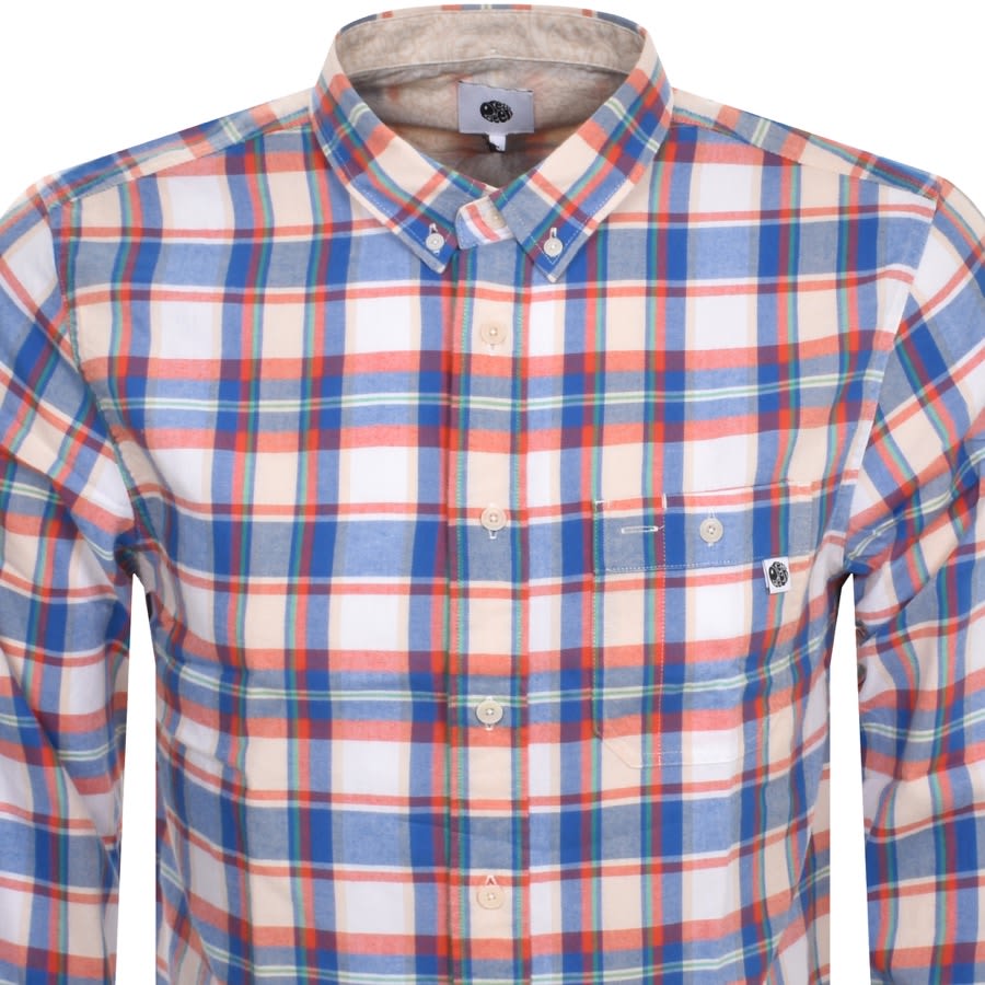Image number 2 for Pretty Green Check Long Sleeve Shirt Blue
