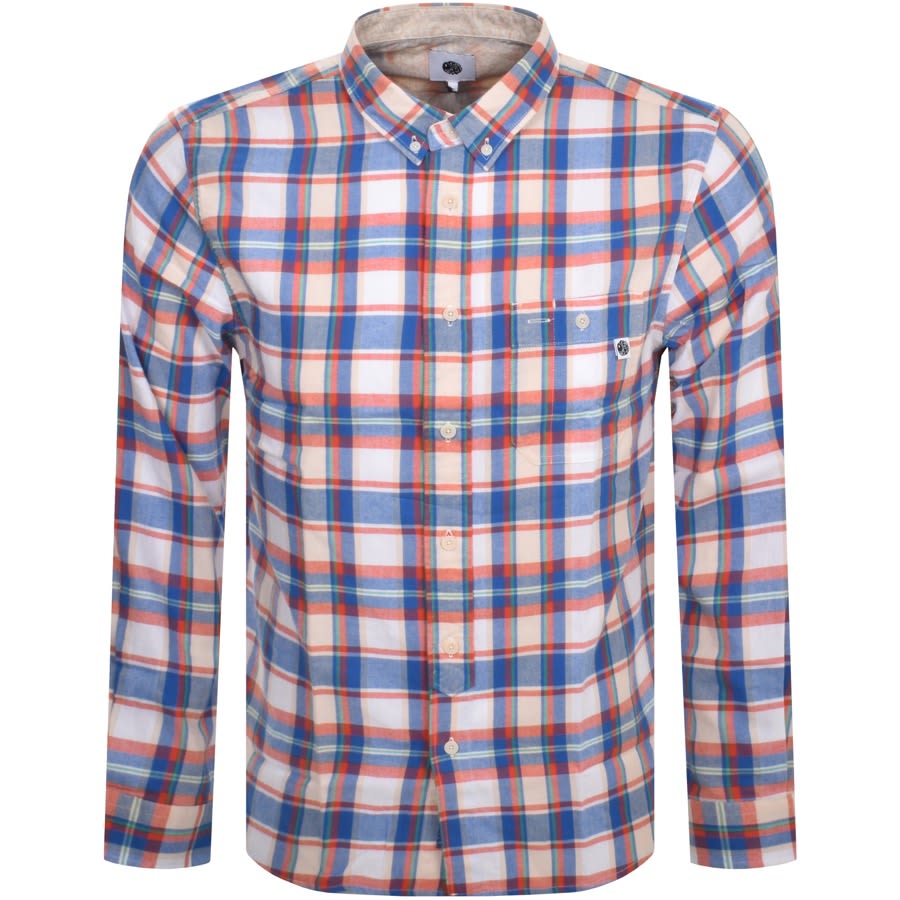 Image number 1 for Pretty Green Check Long Sleeve Shirt Blue