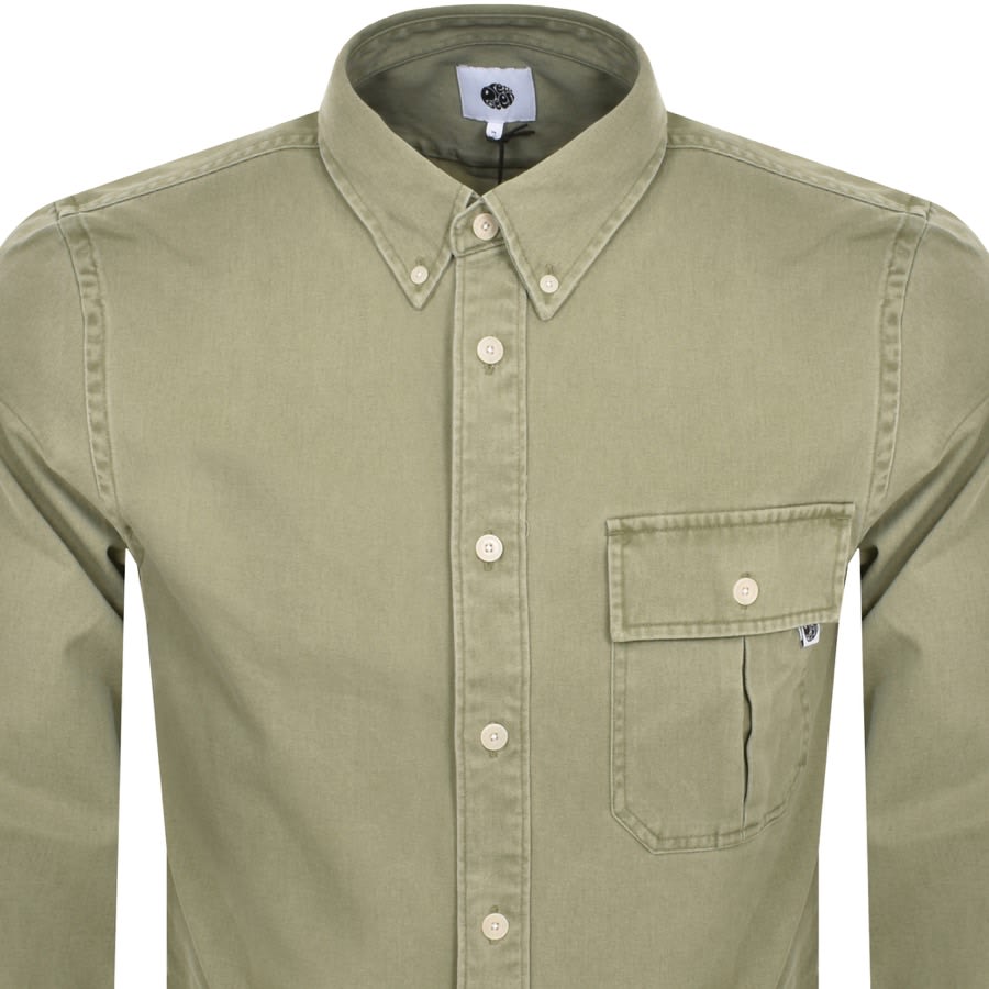 Image number 2 for Pretty Green Acquiesce Long Sleeve Shirt Green