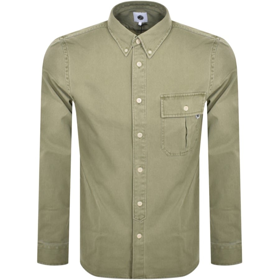 Image number 1 for Pretty Green Acquiesce Long Sleeve Shirt Green