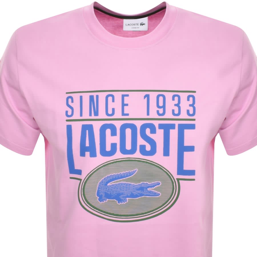 Image number 2 for Lacoste Logo T Shirt Pink