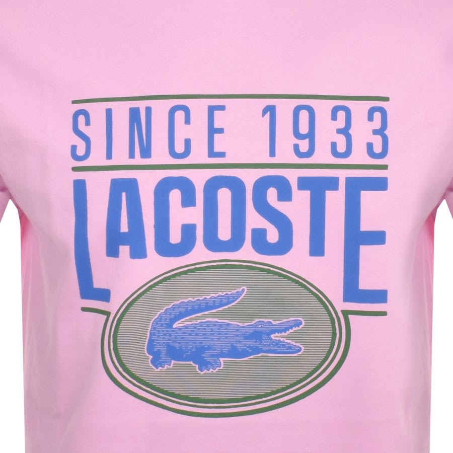 Image number 3 for Lacoste Logo T Shirt Pink