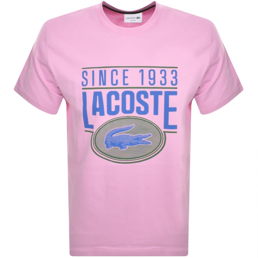 Image number 1 for Lacoste Logo T Shirt Pink