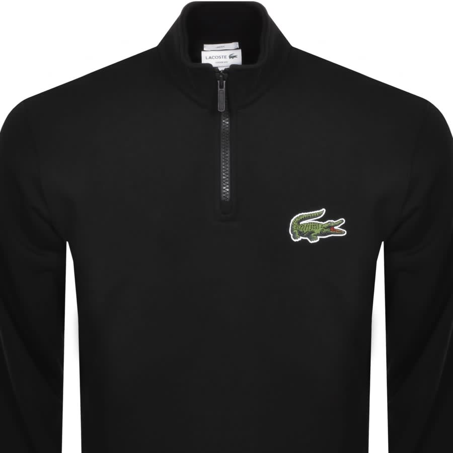 Image number 2 for Lacoste Half Zip Logo Sweatshirt Black