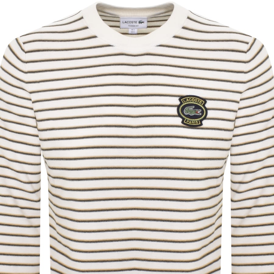 Image number 2 for Lacoste Crew Neck Knit Jumper Off White