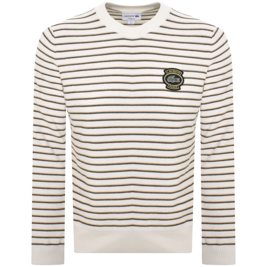 Image number 1 for Lacoste Crew Neck Knit Jumper Off White