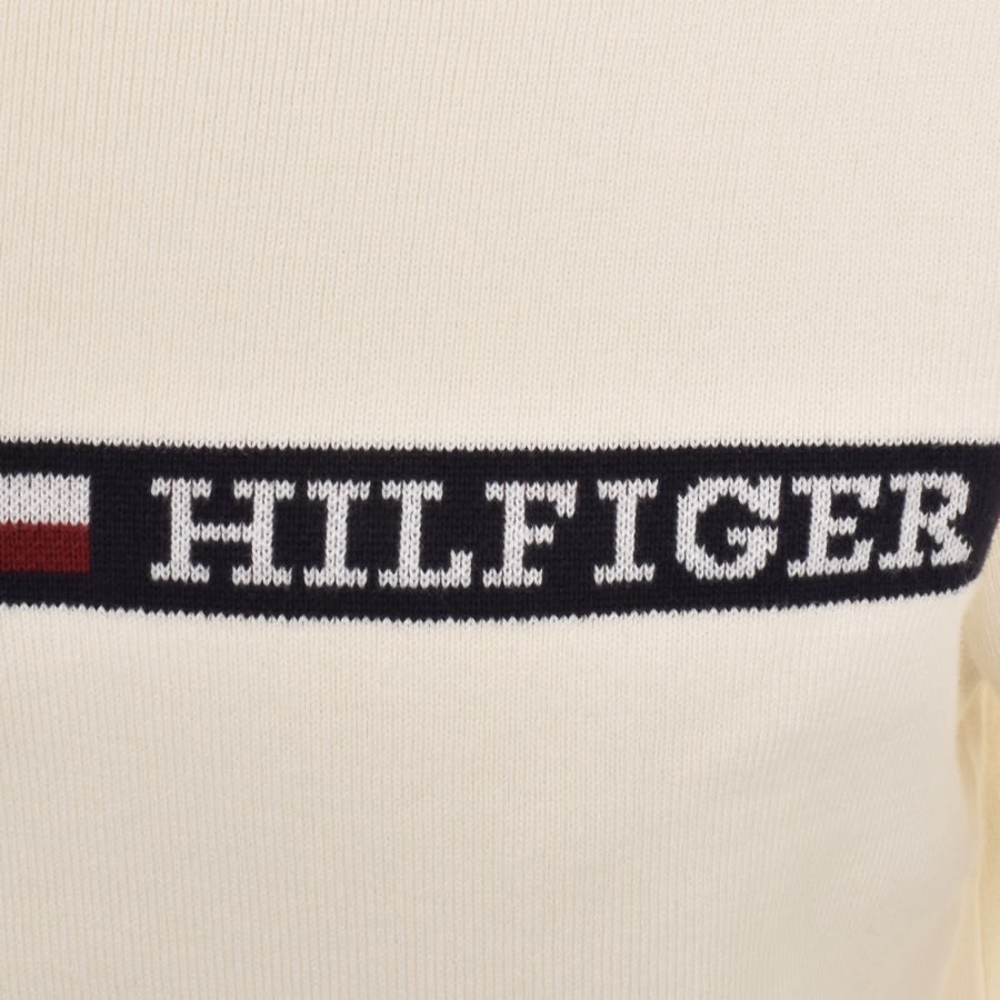 Image number 3 for Tommy Hilfiger Half Zip Sweatshirt Cream