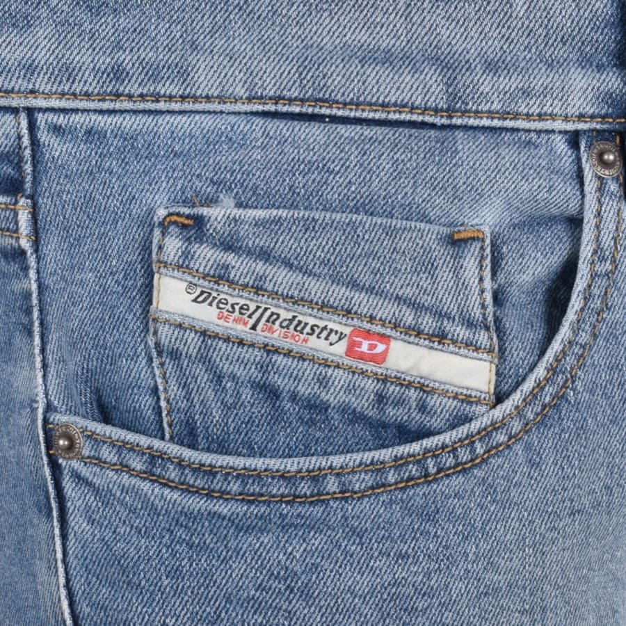 Image number 4 for Diesel D Strukt Slim Fit Mid Wash Jeans Blue