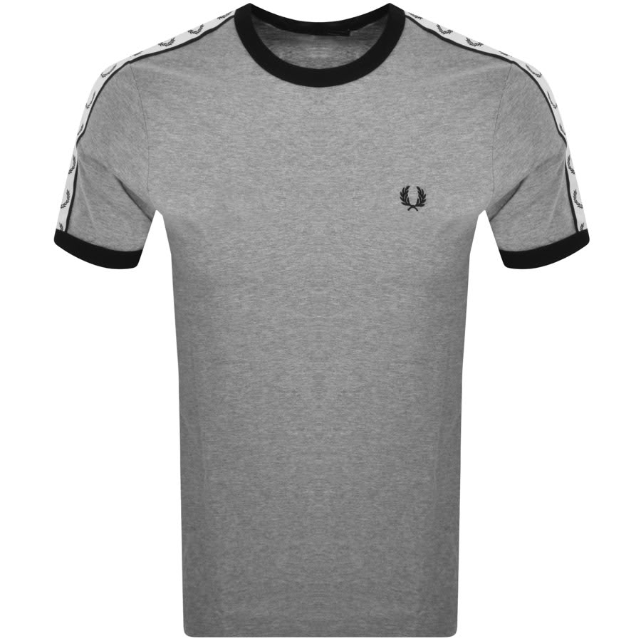Image number 2 for Fred Perry Taped Ringer T Shirt Grey