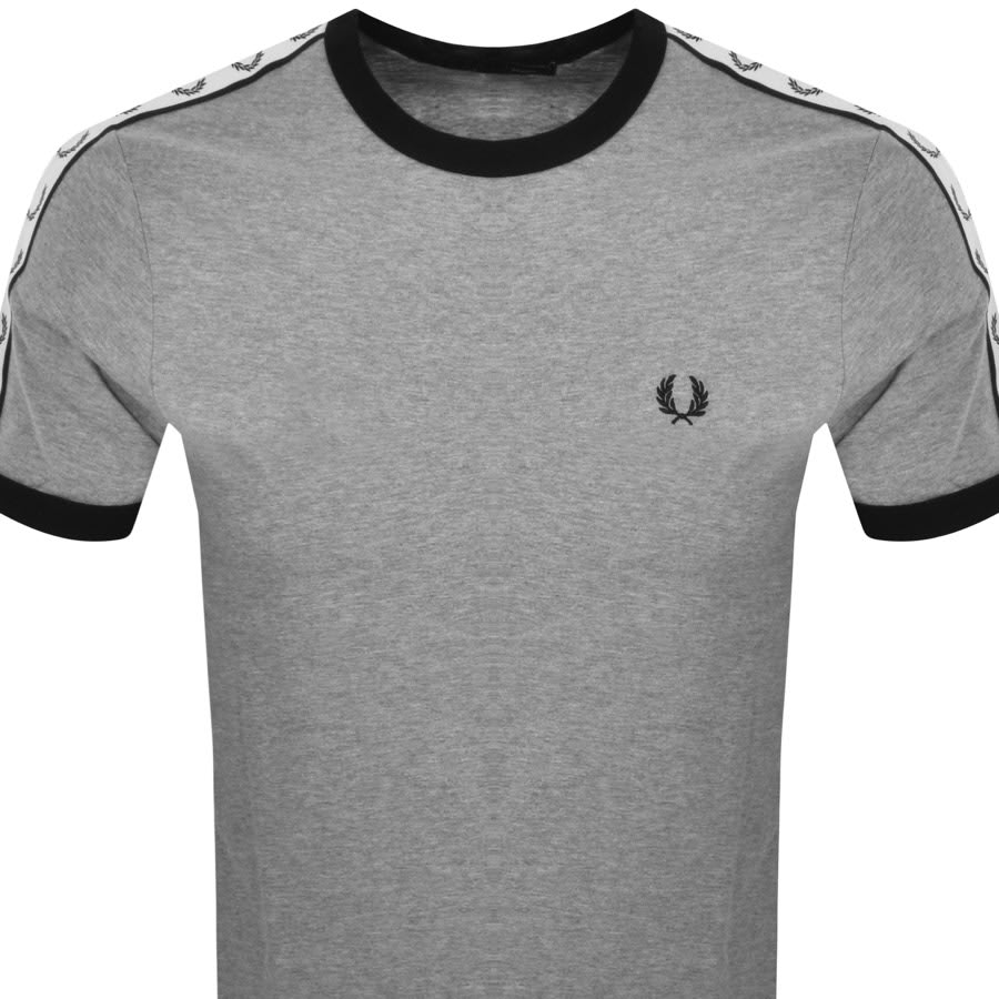 Image number 3 for Fred Perry Taped Ringer T Shirt Grey