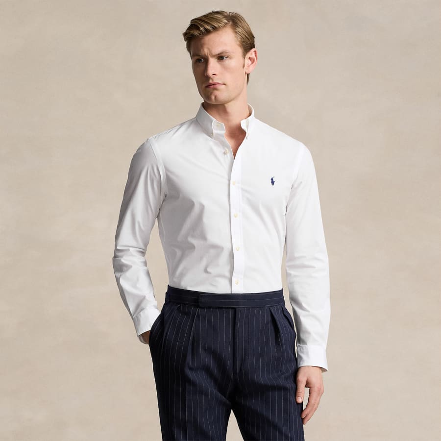 Image number 4 for Ralph Lauren Slim Fit Sport Shirt White