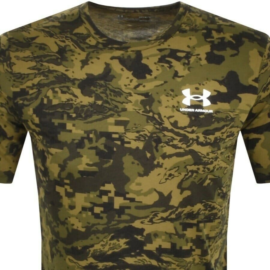 Image number 2 for Under Armour Camo Short Sleeve T Shirt Green