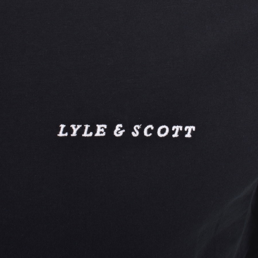 Image number 3 for Lyle And Scott Embroidered Tipped T Shirt Navy