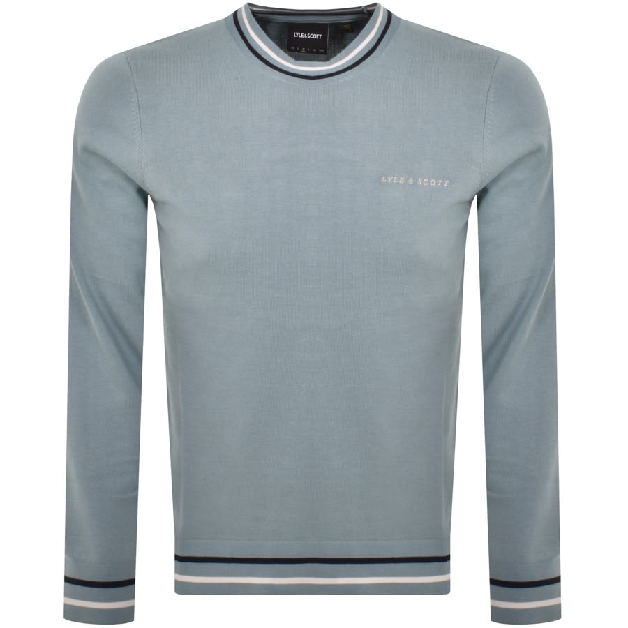 Image number 1 for Lyle And Scott Tipped Crew Neck Jumper Blue
