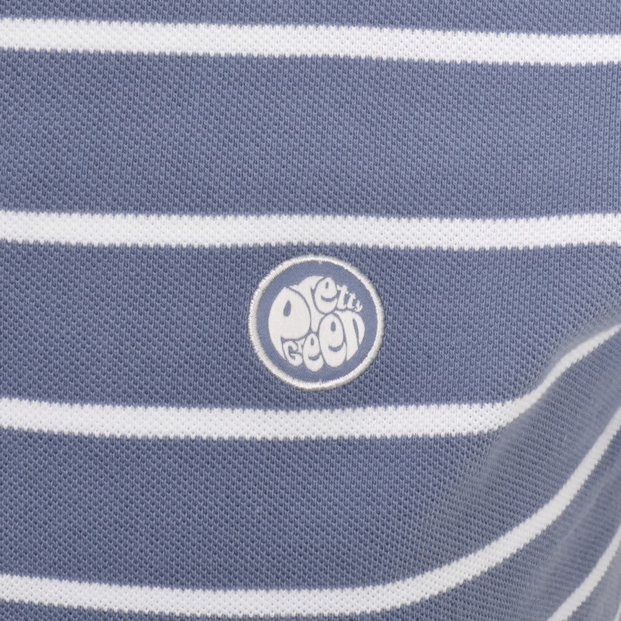 Image number 3 for Pretty Green Orion Stripe Polo T Shirt Blue