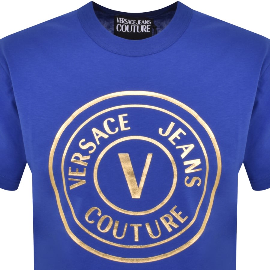 Image number 2 for Versace Jeans Couture Foil Logo T Shirt Blue