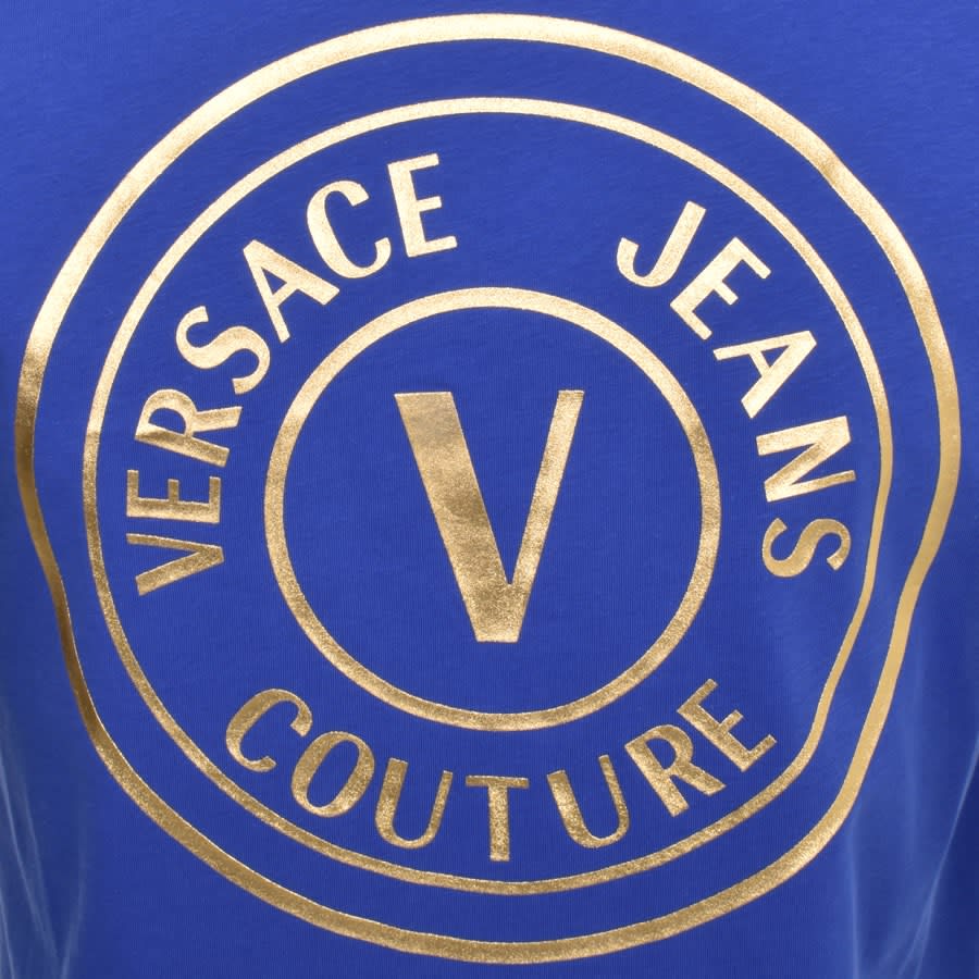 Image number 3 for Versace Jeans Couture Foil Logo T Shirt Blue