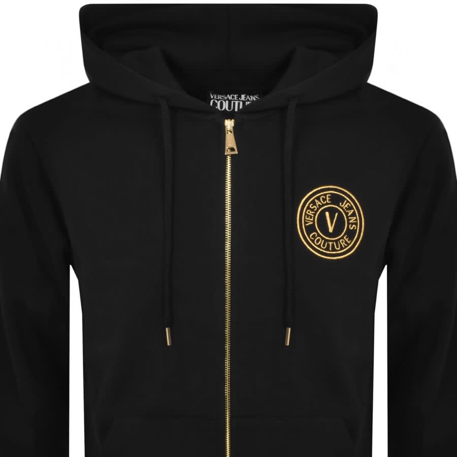 Image number 2 for Versace Jeans Couture Full Zip Logo Hoodie Black