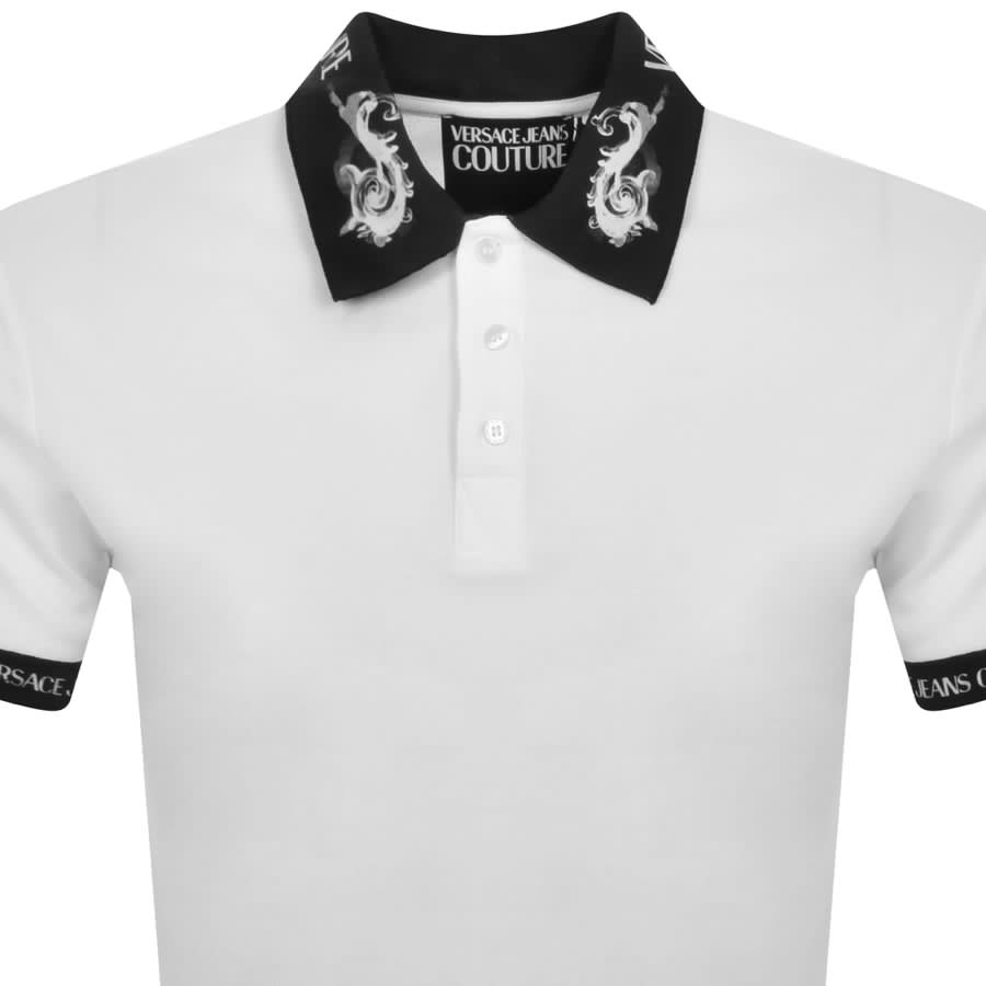 Image number 2 for Versace Jeans Couture Printed Collar Polo T Shirt