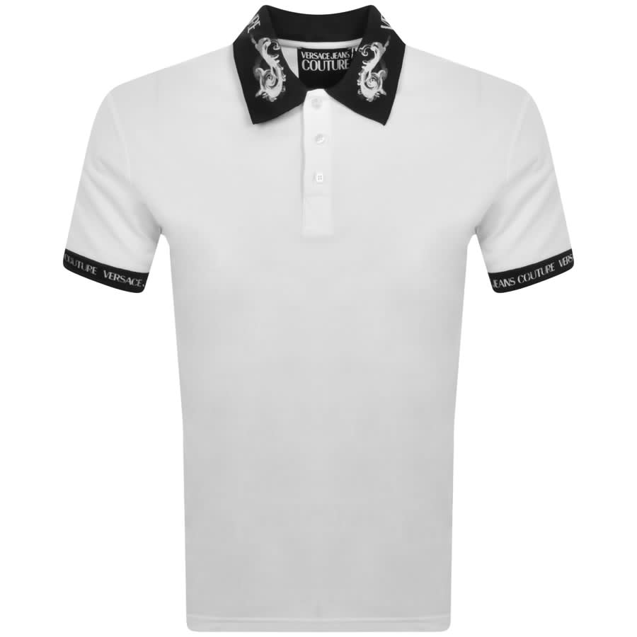 Image number 1 for Versace Jeans Couture Printed Collar Polo T Shirt