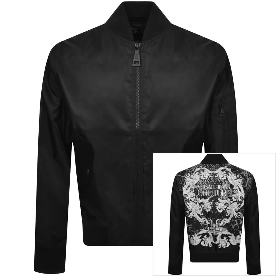 Image number 1 for Versace Jeans Couture Nylon Animalier Jacket Black
