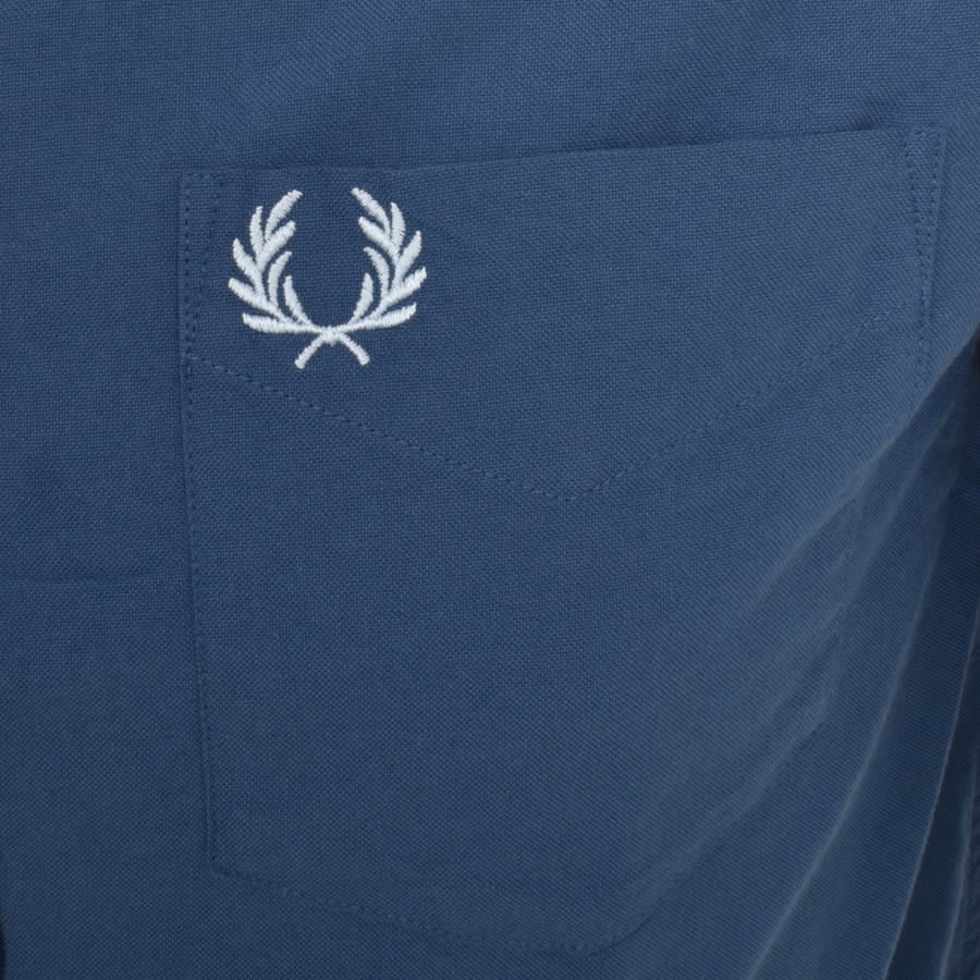 Image number 3 for Fred Perry Oxford Short Sleeve Shirt Blue