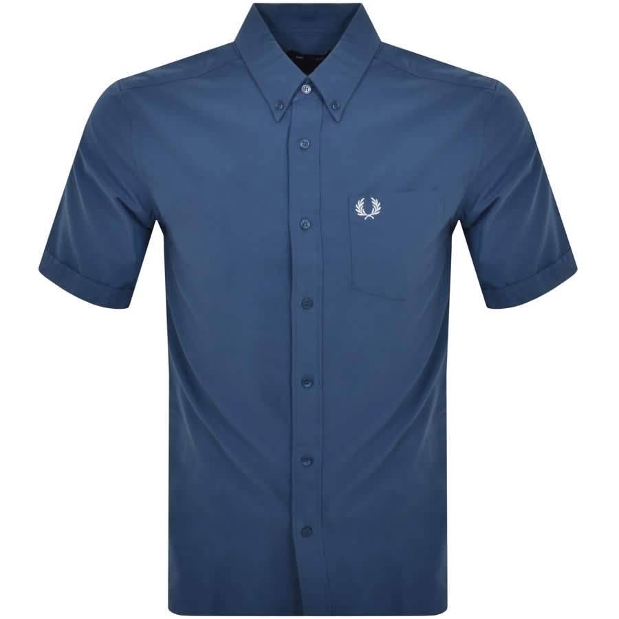 Image number 1 for Fred Perry Oxford Short Sleeve Shirt Blue