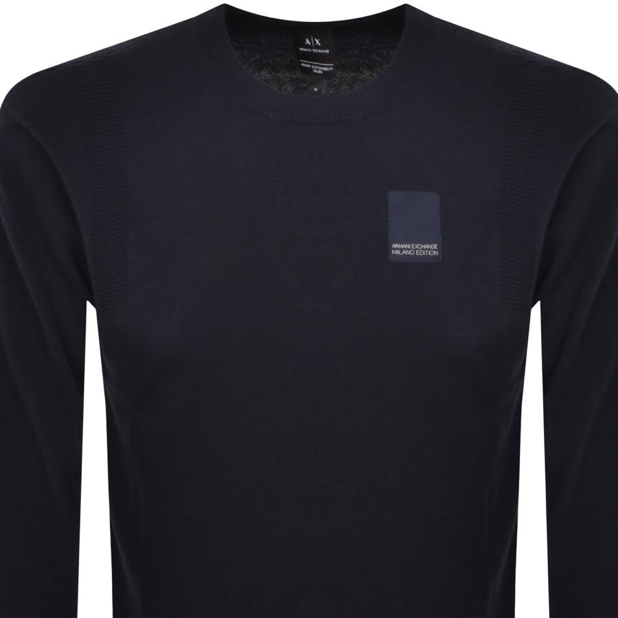 Image number 2 for Armani Exchange Knitted Pullover Navy