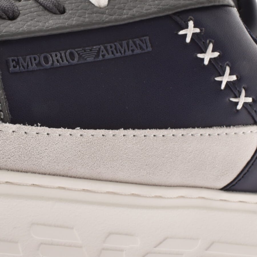 Armani navy trainers sale