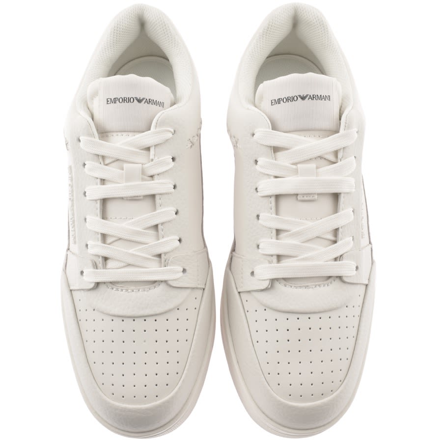 Image number 3 for Emporio Armani Logo Trainers Off White