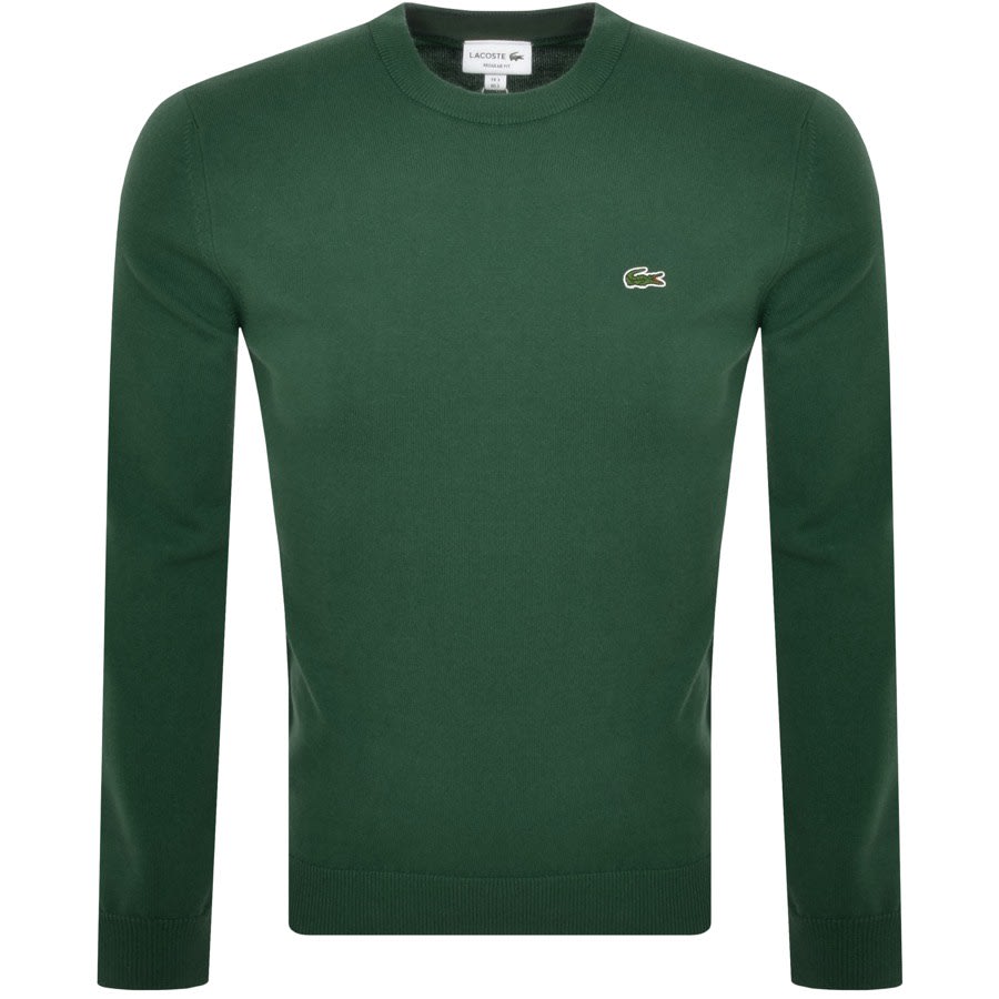 Image number 1 for Lacoste Crew Neck Knit Jumper Green