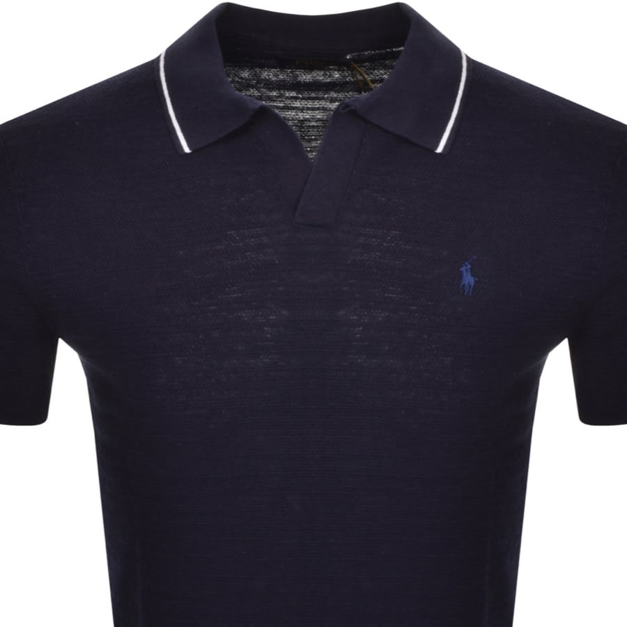 Image number 2 for Ralph Lauren Johnny Knit Polo T Shirt Navy